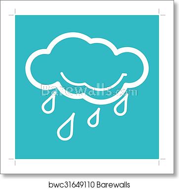 362x382 Rain Weather Icon, Art Print Barewalls Posters Prints