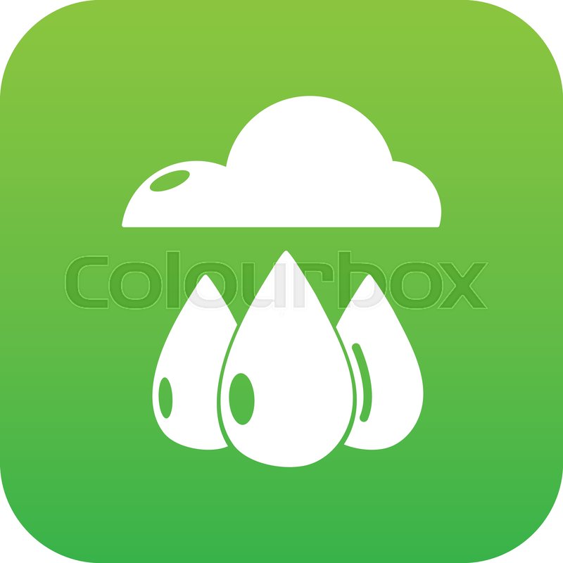 800x800 Rain Weather Icon Green Vector Stock Vector Colourbox