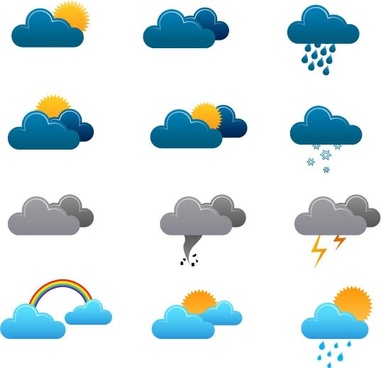 381x368 Weather Icons Sun Rain Cloudy Snow Free Vector Download