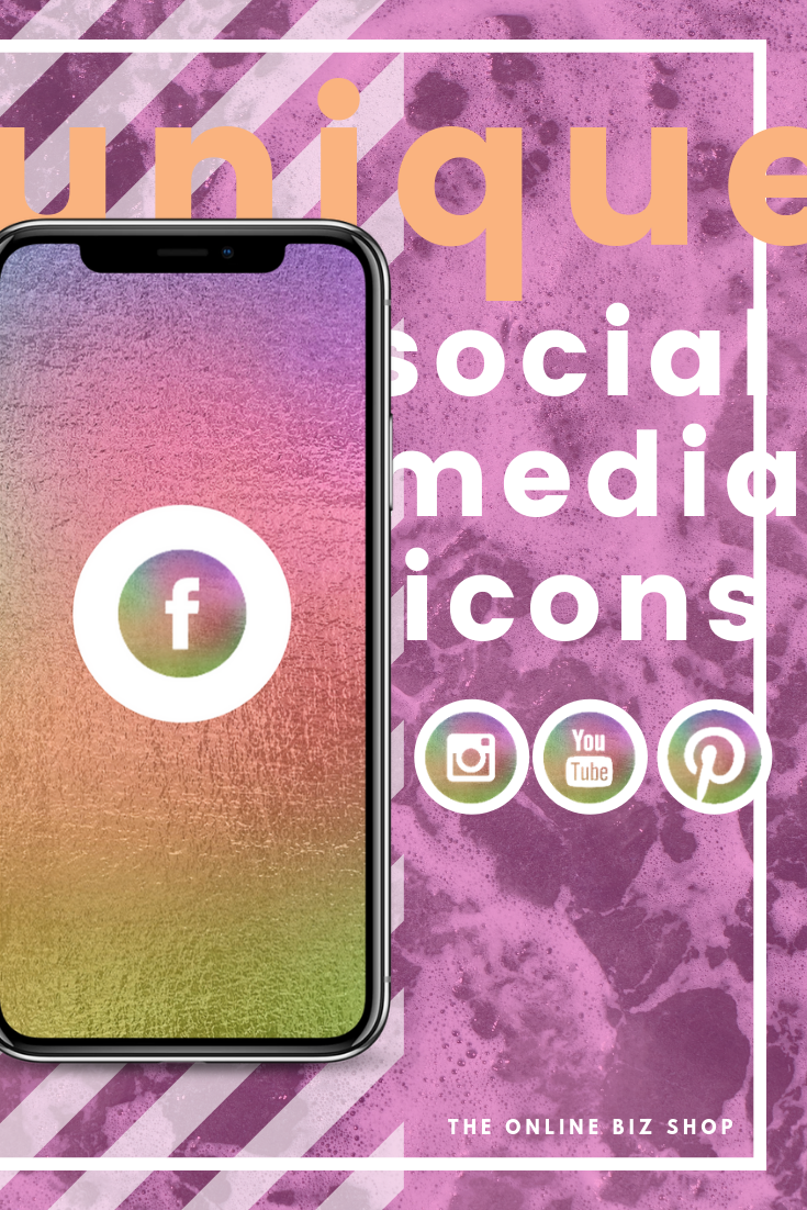 735x1102 Multi Foil Social Media Icons, Rainbow Colour Facebook + Instagram