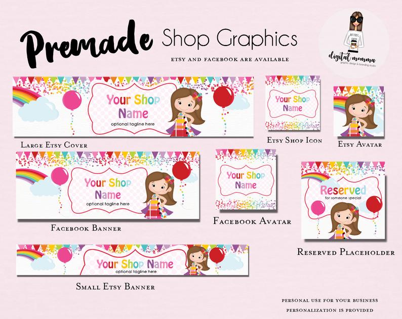 794x631 Premade Rainbow Darlin Shop Graphics Rainbow Confetti Etsy