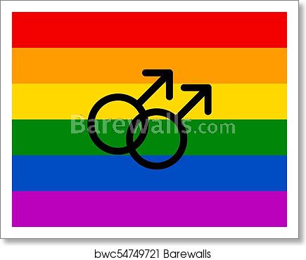 Rainbow Flag Movement Lgbt, Men Symbol, Flat Icon, Art Print 435x370 Rainbow Flag Movement Lgbt, Men Symbol, Flat Icon, Art Print
