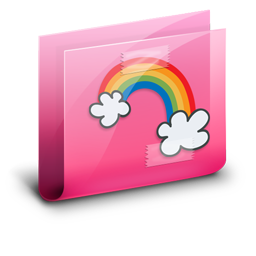 256x256 Folder Rainbow Pink Icon