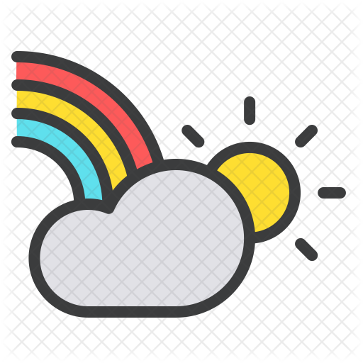512x512 Rainbow Icon Of Colored Outline Style