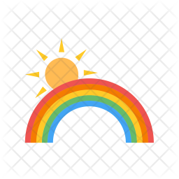 256x256 Rainbow Icon Of Flat Style