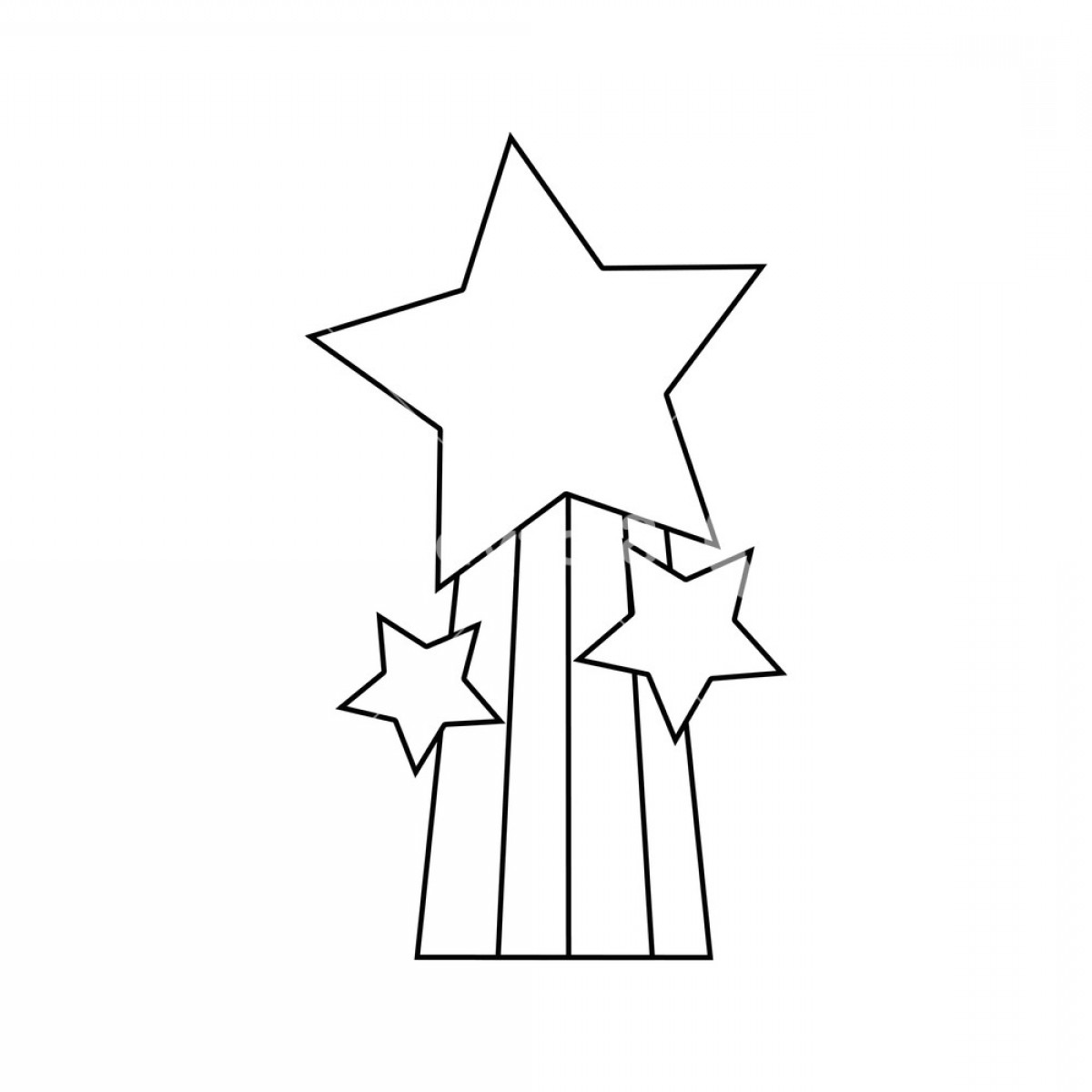 1200x1200 Line Shiny Stars Design With Rainbow Icon Vector Illustration