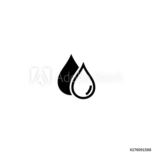 500x500 Black Water Drops, Drip Or Droplet Watering Pictogram Rain