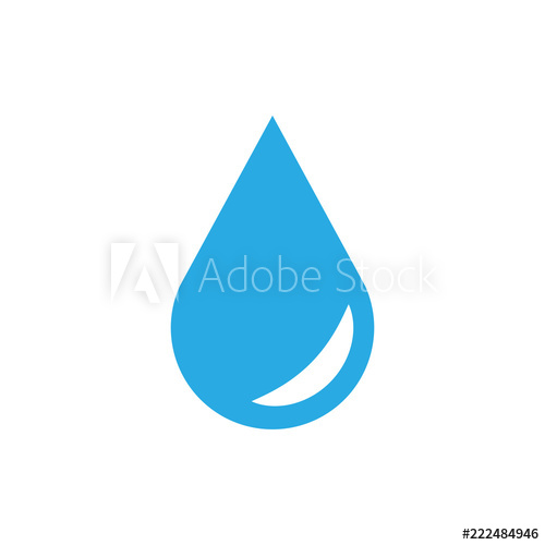 500x500 Water Drop Icon In Flat Style Raindrop Vector Illustration