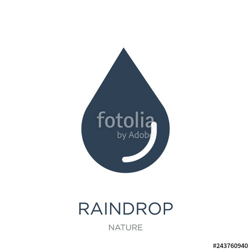 500x500 Raindrop Icon Vector On White Background, Raindrop Trendy Filled