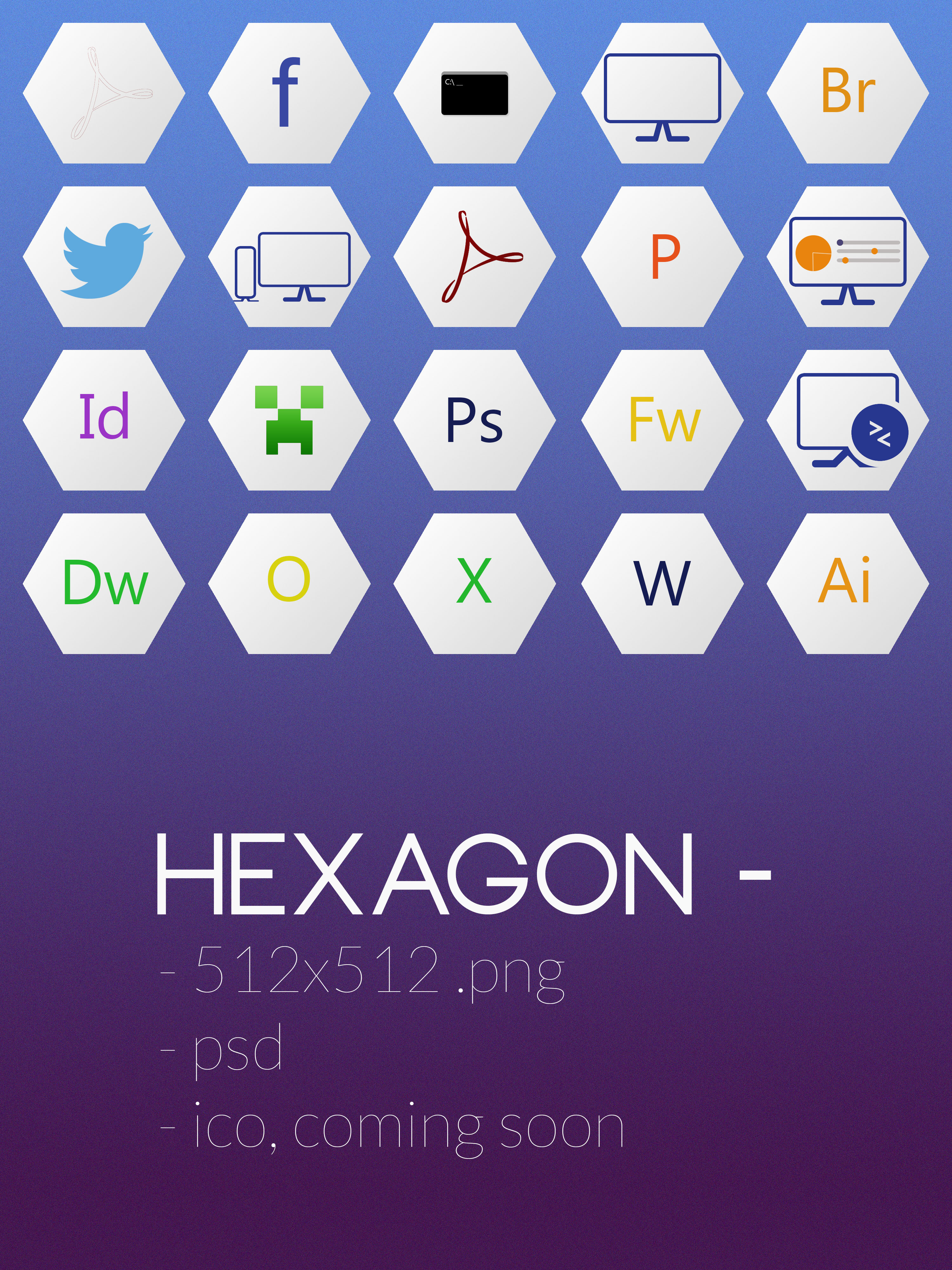 3000x4000 Hexagon Icon Pack
