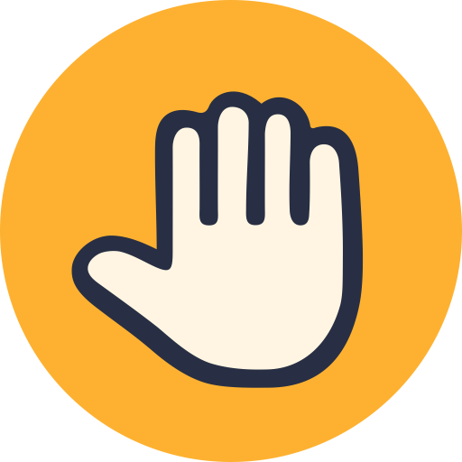 Teams Raise Hand Icon / Become a Volunteer : Human hand colored icon