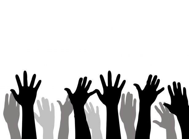 615x452 Raised Hands Free Stock Photo