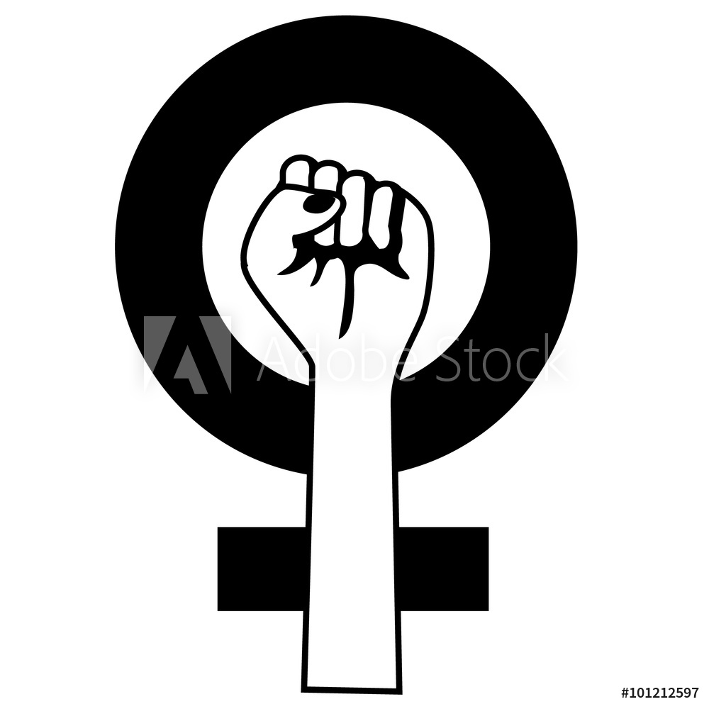 1000x1000 Fotografie, Obraz Raised Fist Icon Of Feminist Movement