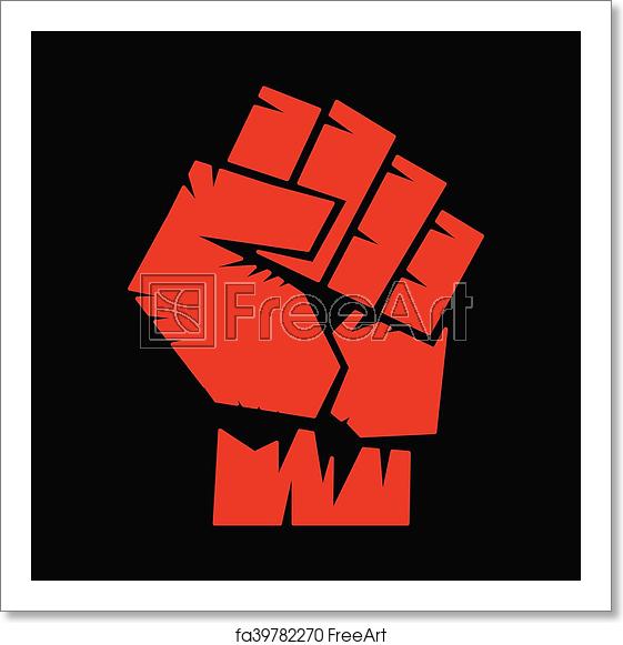 561x581 Free Art Print Of Raised Fist Vector Icon Freeart