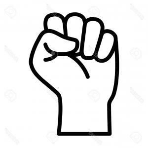 300x300 Photostock Vector Raised Fist Symbol Of Victory Strength Power