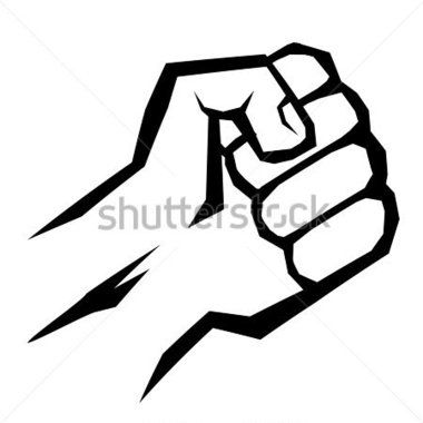 380x380 Raised Fist Vector Icon Stock Vector