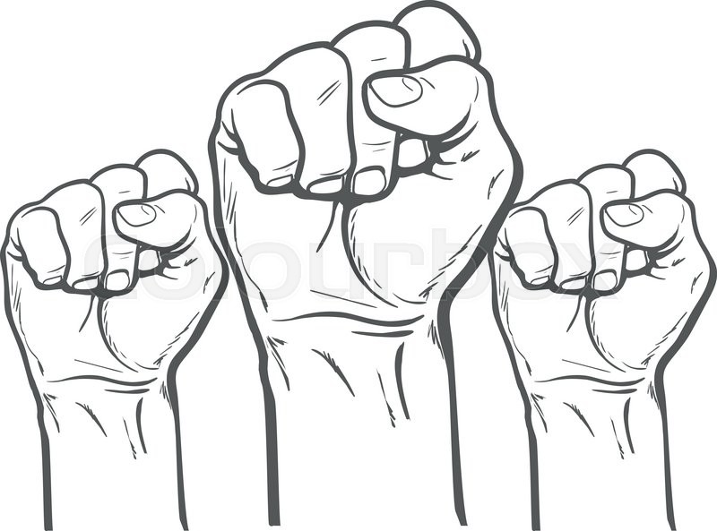 800x593 Raised Fist Strong Fist On A White Stock Vector Colourbox