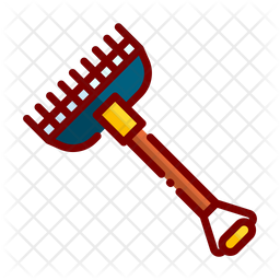 256x256 Rake Icon Of Colored Outline Style