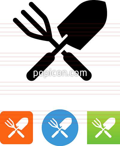 400x486 Garden Trowel And Rake Icon
