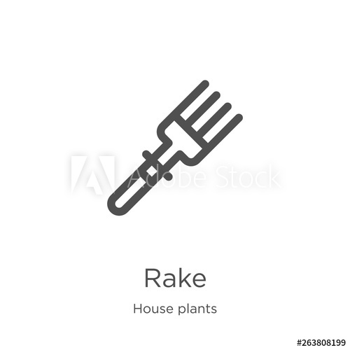 500x500 Rake Icon Vector From House Plants Collection Thin Line Rake