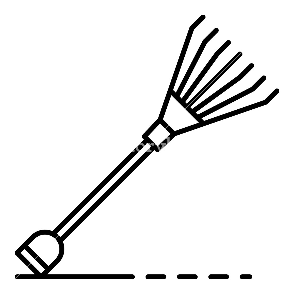 1000x1000 Garden Leaf Rake Icon Outline Garden Leaf Rake Vector Icon