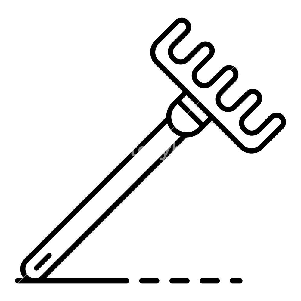 1000x1000 Garden Rake Icon Outline Garden Rake Vector Icon For Web Design