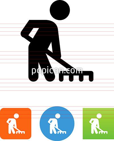 400x494 Person Using A Rake Icon