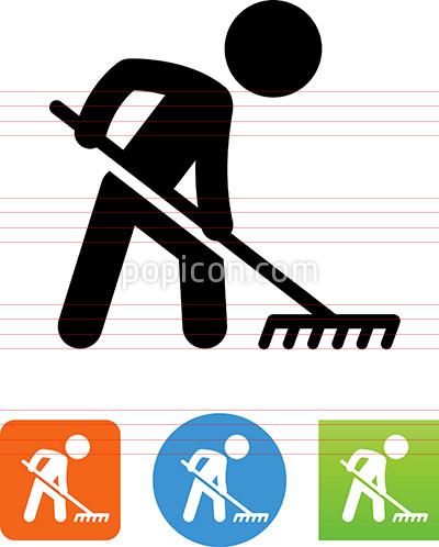 400x498 Person With A Rake Icon