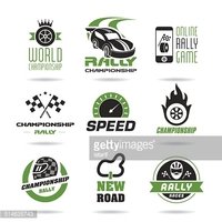 200x200 Rally Icon Set, Sports Icons Stock Vectors