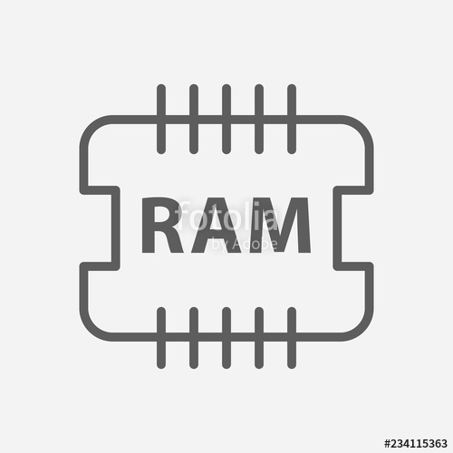 500x500 Ram Icon Line Symbol Isolated Vector Illustration Of Icon Sign
