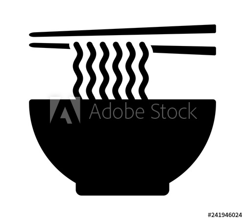 500x450 Ramen Noodle Soup Bowl Line Art Vector Icon For Food Apps