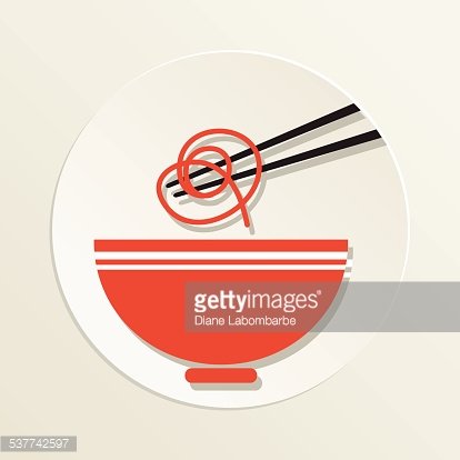 414x414 Sushi Restaurant Icon Ramen Noodles Bowl With Chopsticks Premium