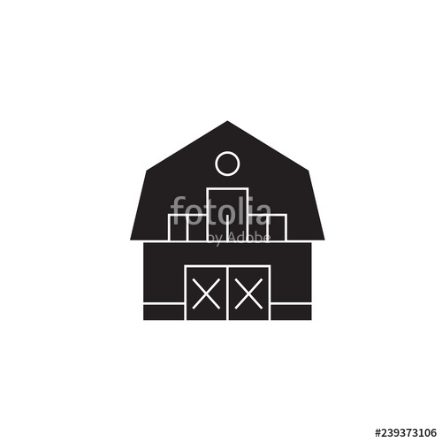 500x500 Ranch House Black Vector Concept Icon Ranch House Flat