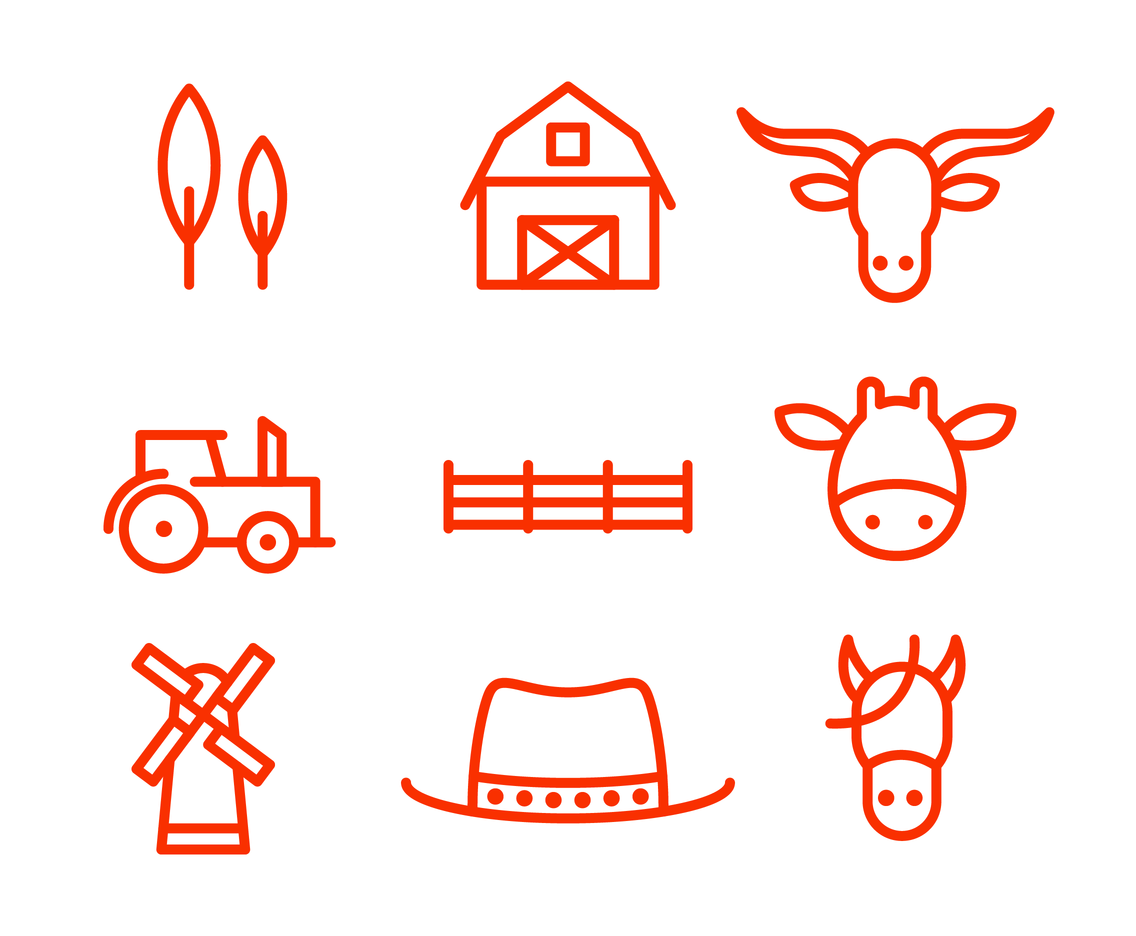 1136x936 Red Line Ranch Icon Vector Vector Art Graphics