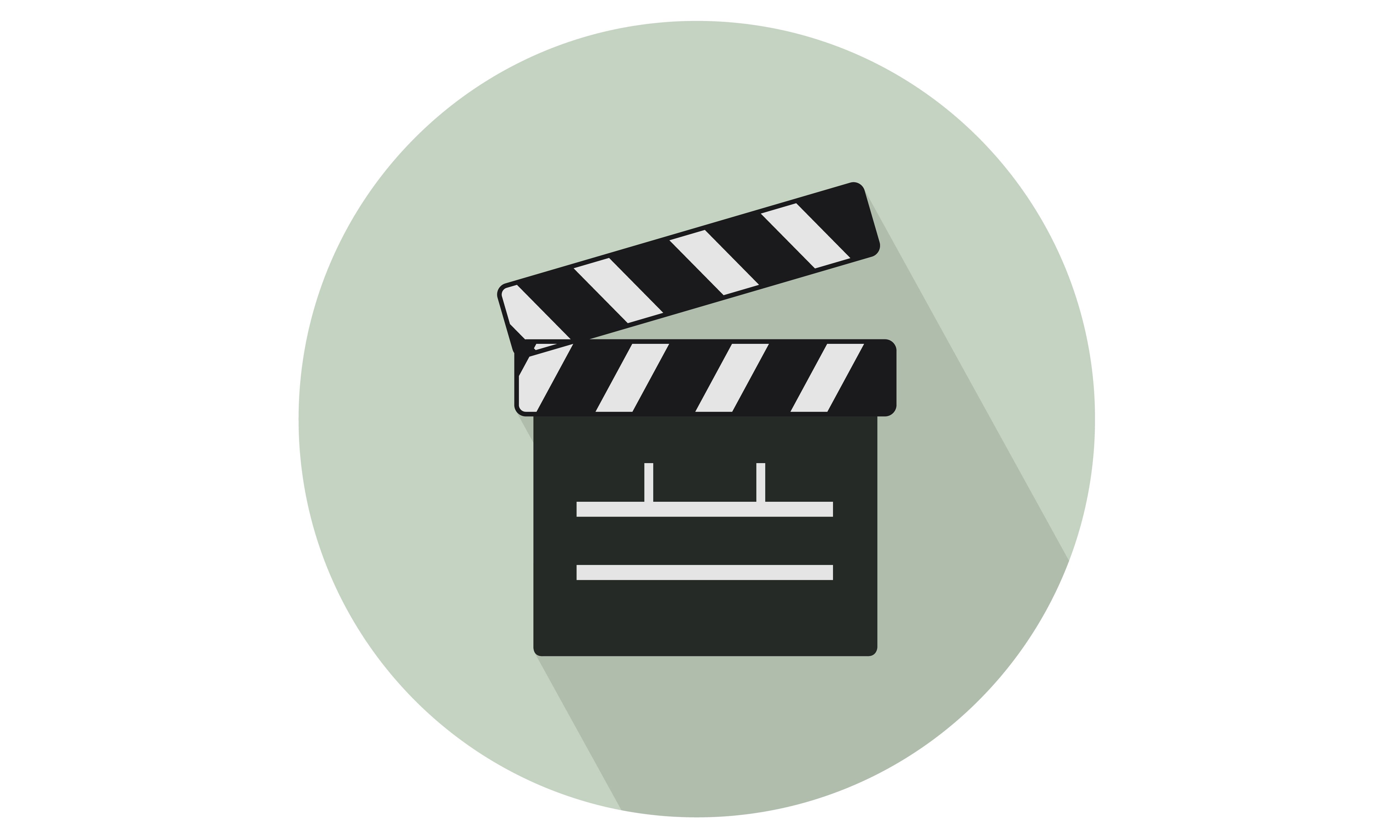 5000x3000 Cinema Clapperboard Vector Icon With Background And Shadow