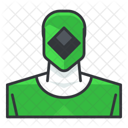 256x256 Green Power Ranger Icon Of Colored Outline Style