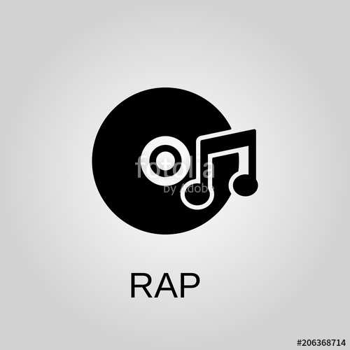 500x500 Rap Icon Rap Symbol Flat Design Stock
