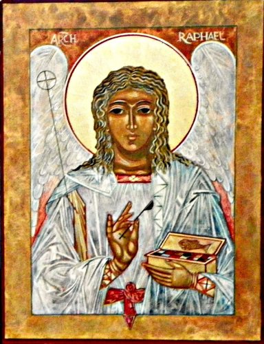384x500 Archangel Raphael Icon Card