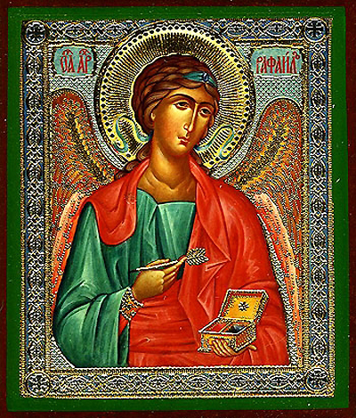 400x469 Religious Orthodox Icon Holy Archangel Raphael