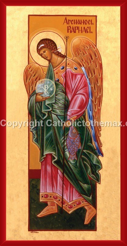 416x800 The Archangel Raphael Icon Wall Plaque