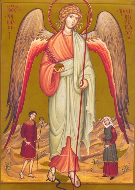 450x629 Archangel Raphael, Tobias, Sarah