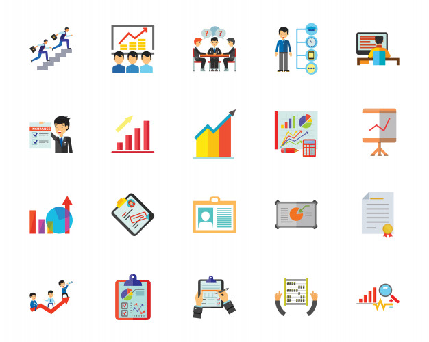 626x500 Zakelijke Rapport Icon Set Vector Premium Download