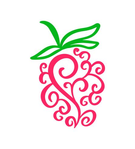 446x490 Vector Hand Drawn Raspberry Outline Doodle Icon Fruit