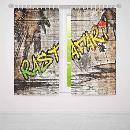 425x425 Yoliyana Rasta Window Blackout Curtains,jamaican