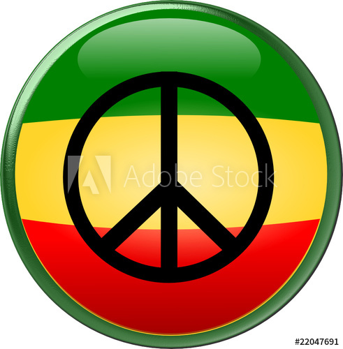 491x500 Rasta Round Peace Icon Button