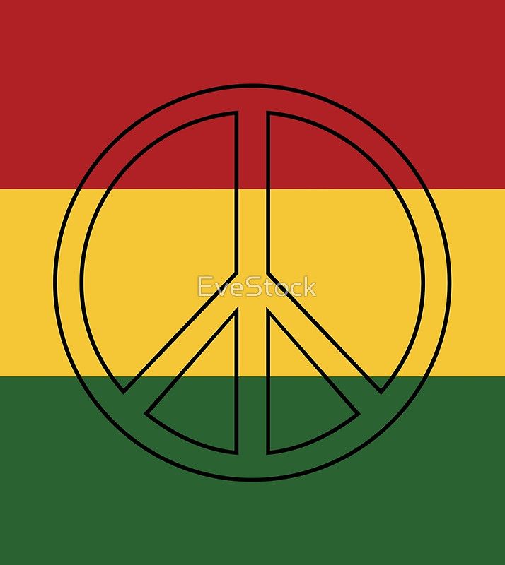 714x800 Rasta Colors Peace Symbol' Drawstring Bag