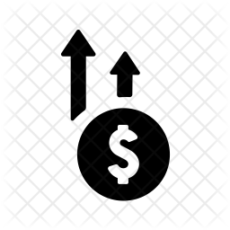 256x256 Increase Money Rate Icon Of Glyph Style