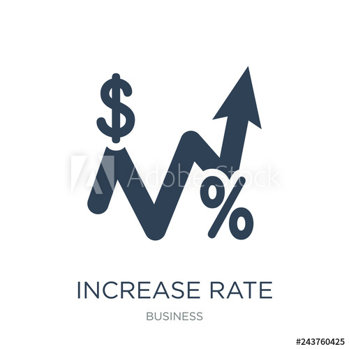 500x500 Increase Rate Icon Vector On White Background, Increase Rate Tre