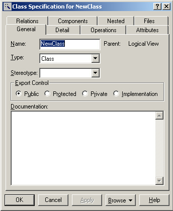 344x420 Rational Rose Class Specification Dialog Download Scientific