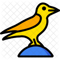 256x256 Raven Icon Of Colored Outline Style